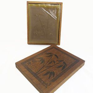 Olive Green Scented Large, Square Candle With Wooden Case/Box